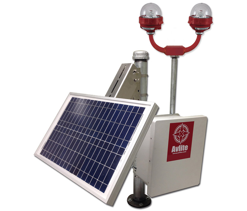 Solar Power System for FAA L-810 Single or Dual Obstruction Light - Avlite
